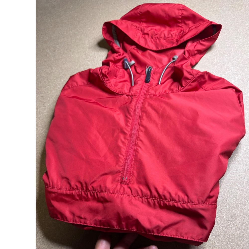 Nike ACG Red Anorak Windbreaker Half Zip Pullover Hooded Jacket Mens Small - Picture 2 of 10